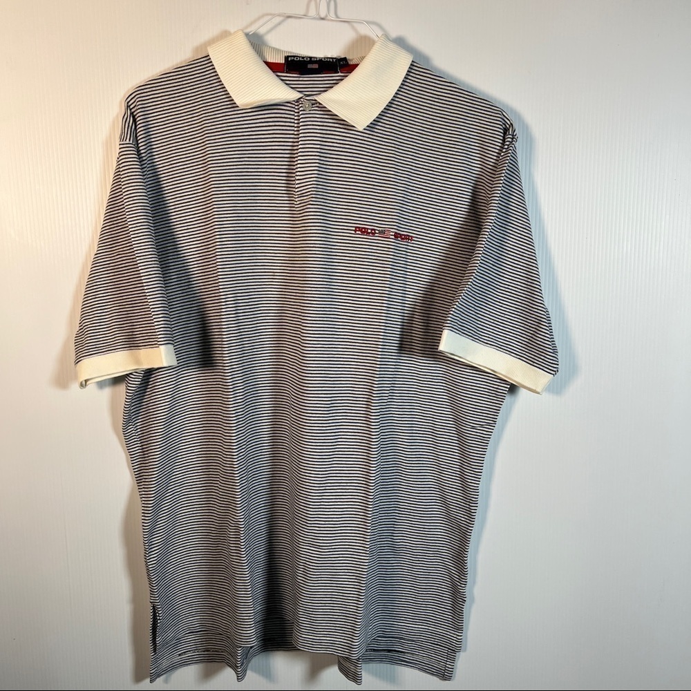 POLO SPORT Golf shirt Size XL. Mens polo with one button closure. Hi-lo hem